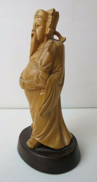 Fine Vintage Chinese Carved Boxwood Root Wood Warrior Art Statue Figure 2