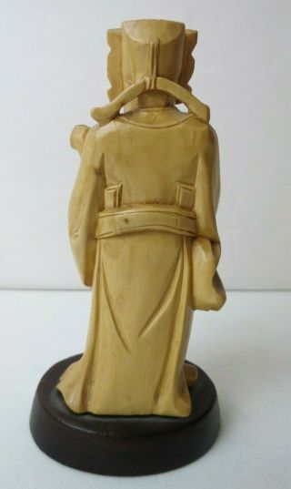 Fine Vintage Chinese Carved Boxwood Root Wood Warrior Art Statue Figure 3