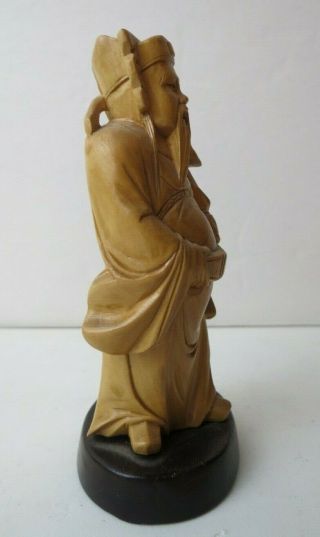 Fine Vintage Chinese Carved Boxwood Root Wood Warrior Art Statue Figure 4