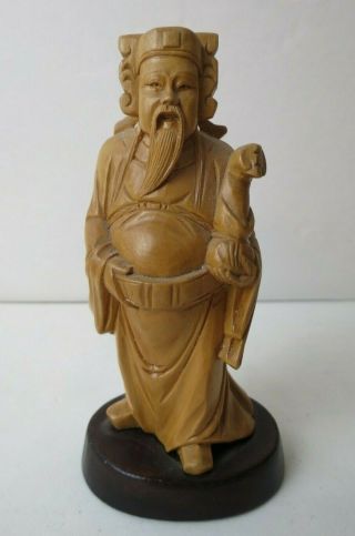 Fine Vintage Chinese Carved Boxwood Root Wood Warrior Art Statue Figure 5