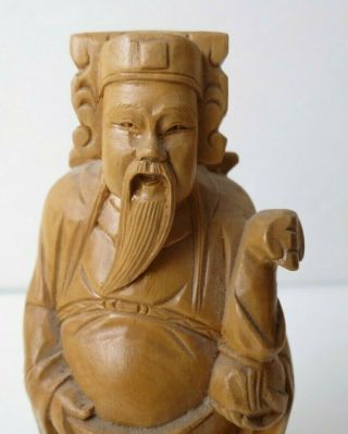Fine Vintage Chinese Carved Boxwood Root Wood Warrior Art Statue Figure 6