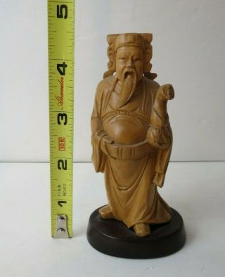 Fine Vintage Chinese Carved Boxwood Root Wood Warrior Art Statue Figure 8