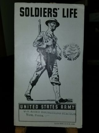 Rare York Pa Wwii Us Army Recruiting Brochure With Keep Em Flying Stampings