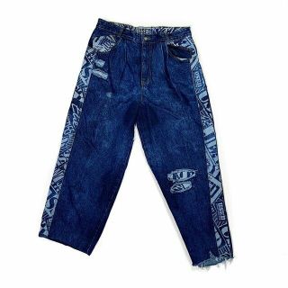 90s Vtg Get Jeans By Elie Baggy Denim Pants True 34 " Waist Hip Hop