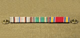 Wwii Us American Eame Campaign Victory Medal Ribbon Bar Award Decoration Ww2