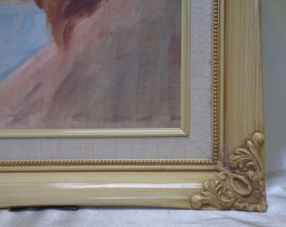Estate Found Vintage Young Woman Portrait Oil Painting on Canvas Panel (Framed) 3