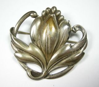 Vintage Sterling Silver 925 Viking Craft Albert Horwig Flower Pin Brooch 27 Gram