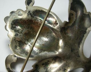 Vintage Sterling Silver 925 Viking Craft Albert Horwig Flower Pin Brooch 27 Gram 4
