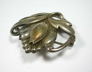Vintage Sterling Silver 925 Viking Craft Albert Horwig Flower Pin Brooch 27 Gram 5