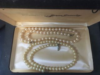 Mallorca Jewelry,  Two Strings Of Faux Pearls,  16 ",  And 18 "