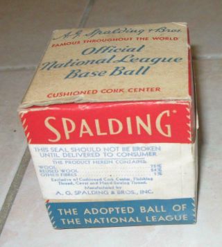 Early Vintage Spalding National League Baseball Ford Frick