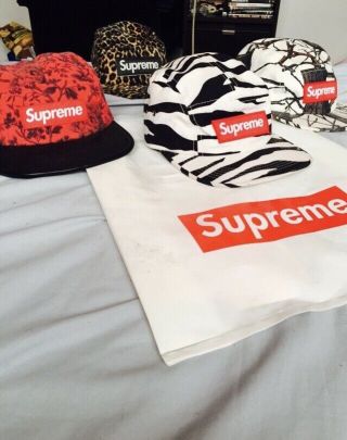 Supreme 2011 Zebra Camp Cap 5 Panel Rare Box Logo 2