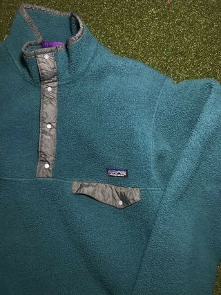 Vintage Patagonia Synchilla Mens Snap T Pullover Fleece Sweater Jacket Medium M