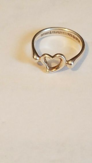 Tiffany & Co.  Elsa Peretti Open Heart Ring Sterling Silver Size 6 Euc