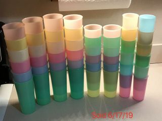 Vintage Tupperware Pastel Tumblers 48 Total 3 Different Sizes