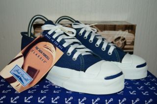 Converse Jack Purcell Vintage Rare Canvas Deadstock Og Made In Usa 6 Nwb