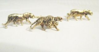 Vtg 14k Gold Tiger Tie Tack 3.  7 Grams Plus Hickok Tiger Cufflinks (gold Tone)