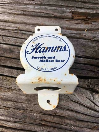 Vintage Hamms Smooth And Mellow Beer Wall Mount Advertising Bottle Opener