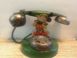 Ultra Rare Vintage 1930s Mickey Mouse Toy Metal Telephone