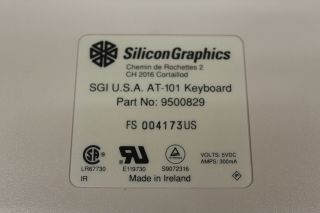 RARE Vintage Silicon Graphics SGI AT101 White Keyboard ALPS 9500829 BIGFOOT 8