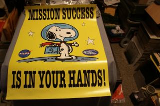 Vintage Nasa Space Flight Awareness Safety Mission Success Snoopy Poster