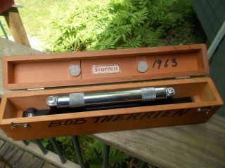 Vintage Starrett Model 98 Level w/ box & wood case 12 inches - 2 vials 3