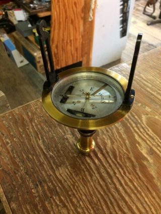Vintage Brass Surveyor ' s Compass 4 