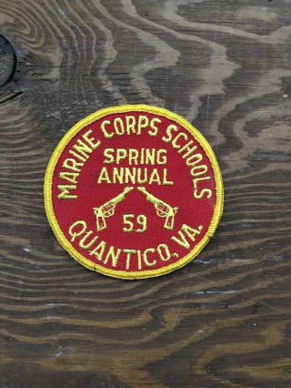 1959 Wwii Usmc Marine Corps School Spring Annual Pistol Shooting Patch Virginia