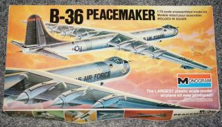 Vintage Monogram B - 36 Peacemaker Plastic Model Plane Kit 1:72 Scale