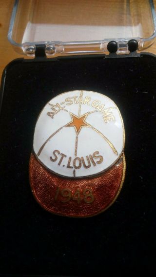 1948 All Star Game ASG St.  Louis Browns Press Pin St.  Louis Button very rare 3
