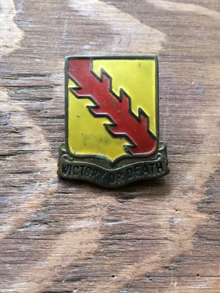 Wwii Us Army 32nd Armored Regiment Theater Made Dui Crest Pin