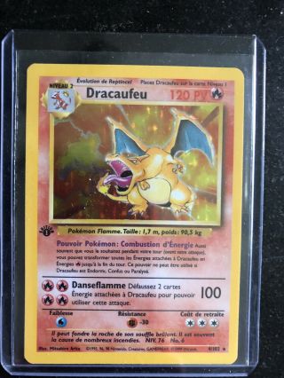 Pokemon Tcg Base 1st Ed.  French Charizard Dracaufeu 4/102 Holo Rare Psa 10 Ready