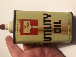 Vintage Oil Can Fleet Wing Utility Oil 4 oz Rare can. 8