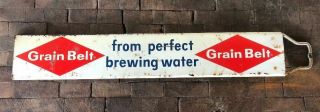 Vintage Grain Belt Beer Brewery Metal Door Push Sign