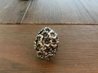 Vintage Napier Sterling Silver Floral Dome Ring 15.  6 Grams (size 5)