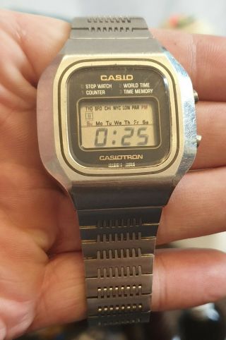 Casio Casiotron S - 14 X - 1s Vintage Lcd Watch
