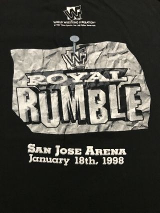 Vintage 1998 Royal Rumble Shirt XXL San Jose,  CA Stone Cold Steve Austin WWE WWF 5