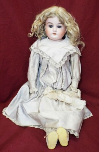 Old Antique 21 " Armand Marseille 370 Bisque & Kid Leather Doll Germany