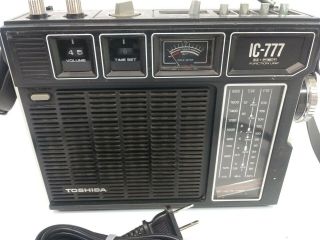 Vintage Toshiba Transistor Radio IC - 777 MW SW FM 3 Band Rare READ 3