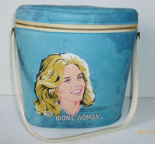 1977 Vintage The Bionic Woman Vinyl Lunch Box Brunch Bag - -