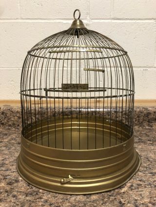 Hendryx Bee Hive Bird Cage Antique Vintage Brass Dome Shaped