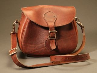 Vintage Heavy Leather Gokey Shell Shotgun Bag