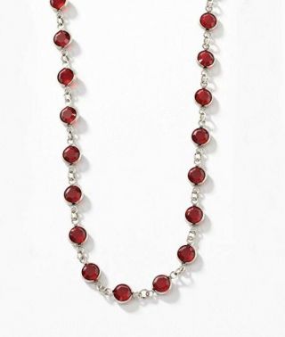Touchstone Crystal By Swarovski Vintage Silver Siam Red Chanelle Necklace