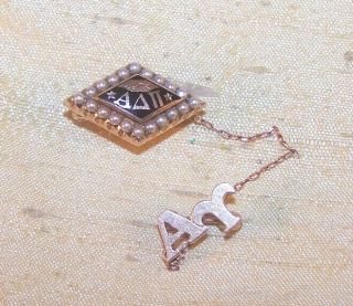 Vintage Alpha Delta Pi Sorority 10k Gold Member Pin / Badge 1947 Alpha Psi Old
