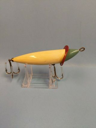 Antique 1898 Heddon Hand Carved Surface Bait/slope Nose - - Early Heddon Prototype