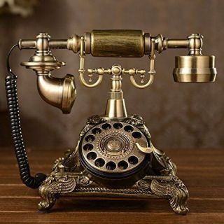 Vintage Rotary Dial Retro Telephone Phone Copper Home Office Old Fashion
