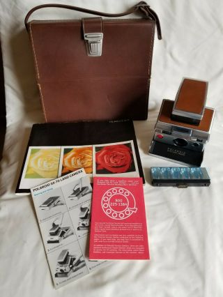 Vintage Polaroid Sx - 70 Land Camera With Case And Instructions