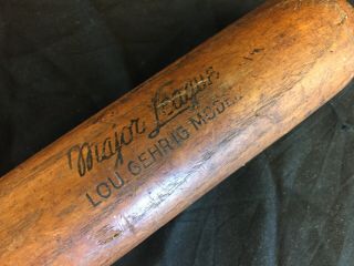 Rare Wizard Lou Gehrig Professional Model Pro Baseball Bat 35” 1930s