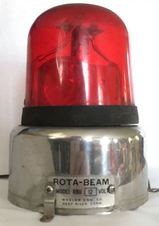 Vintage Whelen Rota - Beam Model Rbii,  1960s Police Red Beacon Light 12v