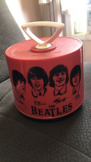 Red Vintage 1966 Beatles Disk - Go - Case 45 Rpm Record Holder